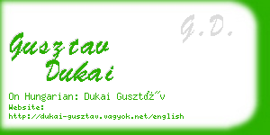 gusztav dukai business card